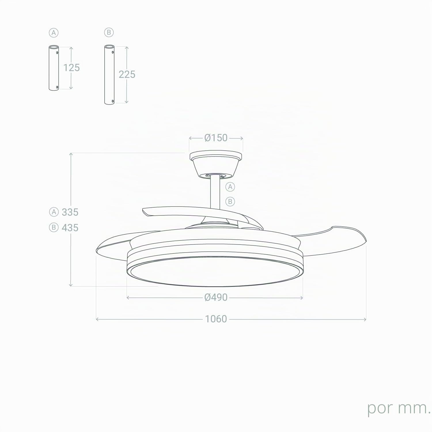 LEDKIA LIGHTING Ventilador de Techo Kaios Blanco con Luz LED CCT 2560 lm; Motor DC 30W Silencioso y Eficiente; Aspas Retráctiles; 6 Velocidades; 106 cm; Mando a Distancia; Salón y Dormitorio 10-20 m² | Con luz LED CCT 2560 lm, motor DC 30 W silencioso y e
