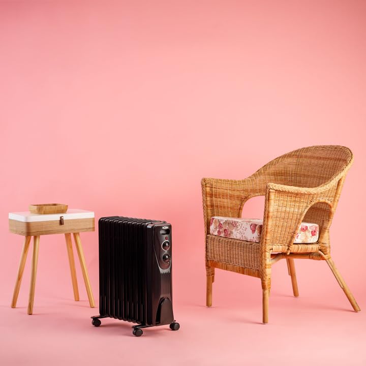 Solac - Radiador Eléctrico de Aceite 2300W | 11 Módulos | Bajo Consumo | Hasta 23m² | 3 Niveles | Termostato regulable | Sistema de Seguridad Protección Sobrecalentamiento | Calefactor | Negro