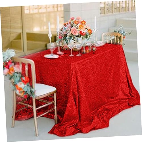Nappe sequins rouges de qualité supérieure textile de fête haut de gamme - 7