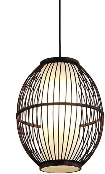 Woven Rattan Pendant Light, Curved Rattan Bamboo Chandelier, 1 Light Beige Ceiling Hanging Light for Kitchen Island Living Room Bedroom Restaurant Pendant Lamp30 * 38inch