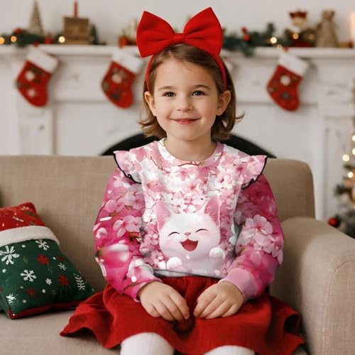 Girls Long Sleeve Crewneck Pullover Sweater Not Easily Deformed Ruffle Sweatshirt Kid Casual Sweatshirt for Girl3