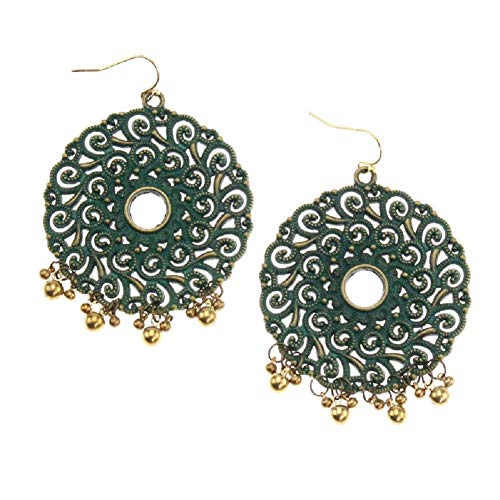 Preisvergleich Produktbild AMC ART Damen Ohrringe Große Creolen Ohrringe Bohemian Ohrringe Grün