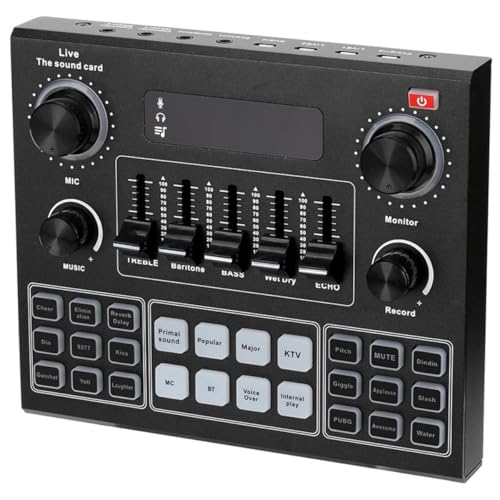 Homoyoyo Disfrazador de Voz Portátil V9, Tarjeta de Sonido Externa para Teléfono y Computadora, 12 Efectos Ajustables, 4 Efectos Obsequios, bajo Consumo, Sonido Estéreo Color Aleatorio