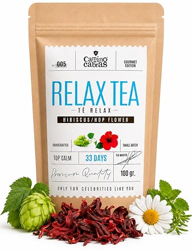 RELAX TEA | Infusiones para dormir | Te Gourmet Relajante y Digestivo | Manzanilla, Regaliz, Jengibre, Canela, Hinojo, Melisa, Hiperico | Sin cafeina | Antioxidante Natural 100g RELAX TEA | Infusiones para dormir | Te Gourmet Relajante y Digestivo | Manzanilla, Regaliz, Jengibre, Canela, Hinojo, Melisa, Hiperico | Sin cafeina | Antioxidante Natural 100g