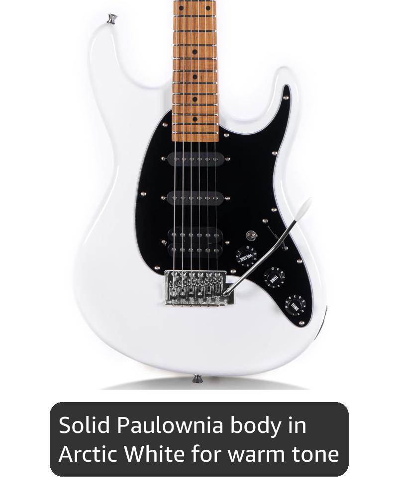 Grote Electric Solid Body Guitar Modern-GST For Beginners (Arctic White)