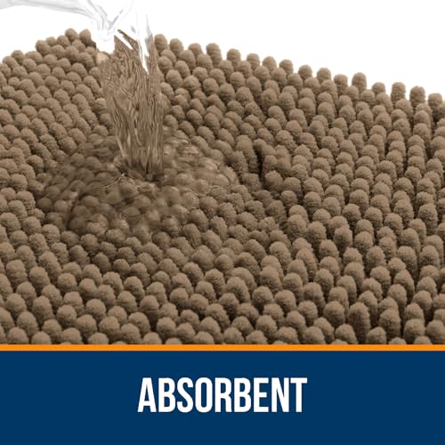 Image of OLANLY Large Bathroom Rugs 70x46, Extra Soft Absorbent Chenille Bath Rugs, Rubber Backing Quick Dry, Machine Washable Bath Mats for Bathroom Floor, Tub and Shower, Home Decor Accessories, Tan