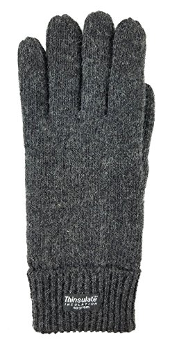 Image of BRUCERIVER Men's Pure Wool Knitted Gloves | Insulated Fleece Lining