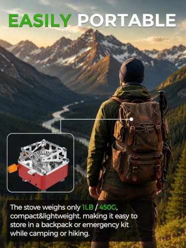 Image of Magnova Portable Cooking Gas Stove with Butane Gas Cylinder, Outdoor Camping Stove with Piezo Ignition, Emergency Use Stainless Steel Folding Gas Stove with Storage Box for BBQ, Trekking, Traveling
