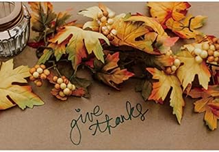 Haoyiyi 5x3ft Happy Thanksgiving Autumn Theme Backdrop Maple Tree Leaves Background Bokeh Halo Photography Autumn Scenery Photo Decorations Photo Booth Banner Wallpaper Photocall Pictures