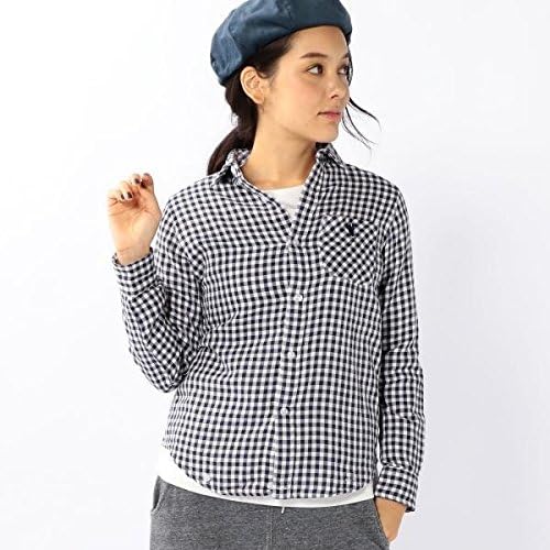 Amazon コーエン レディース Coen ダブルガーゼギンガムチェックシャツ Navy L シャツ ブラウス 通販