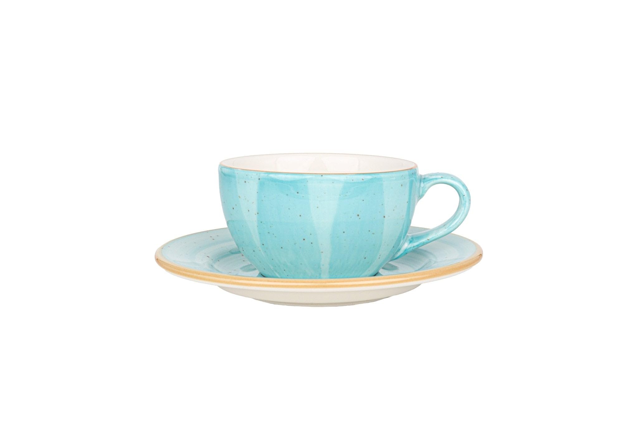 Bonna Aqua - Tazzine da caffè e piattino - 250 cc - Porcellana - set di 6