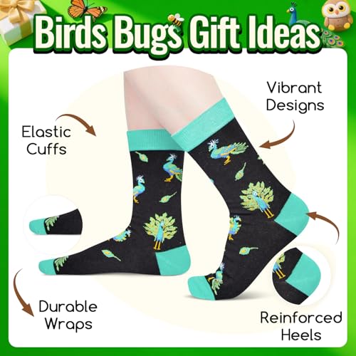 HAPPYPOP Funny Socks for Women - Peacock Guinea Pig Duck Owl Goose Horse Gifts for Teen Girl