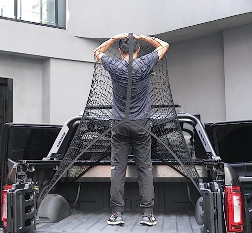 Highly Elastic Cargo Net, Simple Truck Bed Cargo Mesh Organizer, Suitable for Daily Light Loads of Trucks, 4'x4' Stretches to 7'x7' (Single Layer) by SENYAZON - Image 2