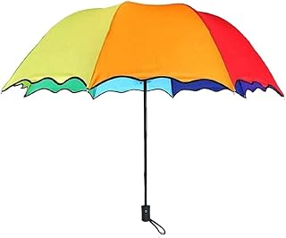 Foldable Auto Open/Close 8 Ribs 8 colors Rainbow Umbrellas with flounces Compact Travel Automatic Umbrella Steel Durable umbrella Windproof Colorful Umbrella for Women Men