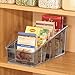 mDesign Plastic Food Packet Organizer Bin - Storage Station for Kitchen, Pantry - Holder for Spice Pouch, Dressing Mix, Sauce, Hot Chocolate, Tea, Sugar Packets, Ligne Collection - Smoke Gray
