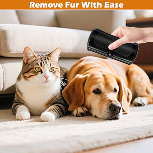 Fellwunder Bürste Hund, Pet Care Brush,Hundebürste Langhaar, Pet Hair Removal,Grooming Combs For Cat and Dog,Pet Hair Removal Brush,Pflegebürste für Hunde und Katzen, Schwarz