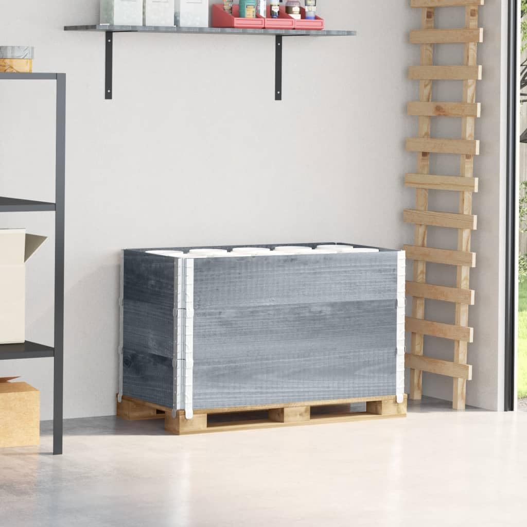 Paretali per Pallet 3pz Grigi 100x50cm Legno Massello di Pino, Commercio e Industria,Movimentazione di Materiali,Pianali di carico e Pallet, 20.4kg-3295372