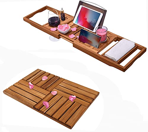 Utoplike Teak Bathtub Caddy Tray