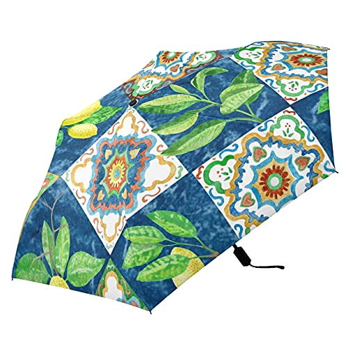 Parapluie pliable léger anti-UV motif citrons pour ne plus s'encombrer ni craindre les averses