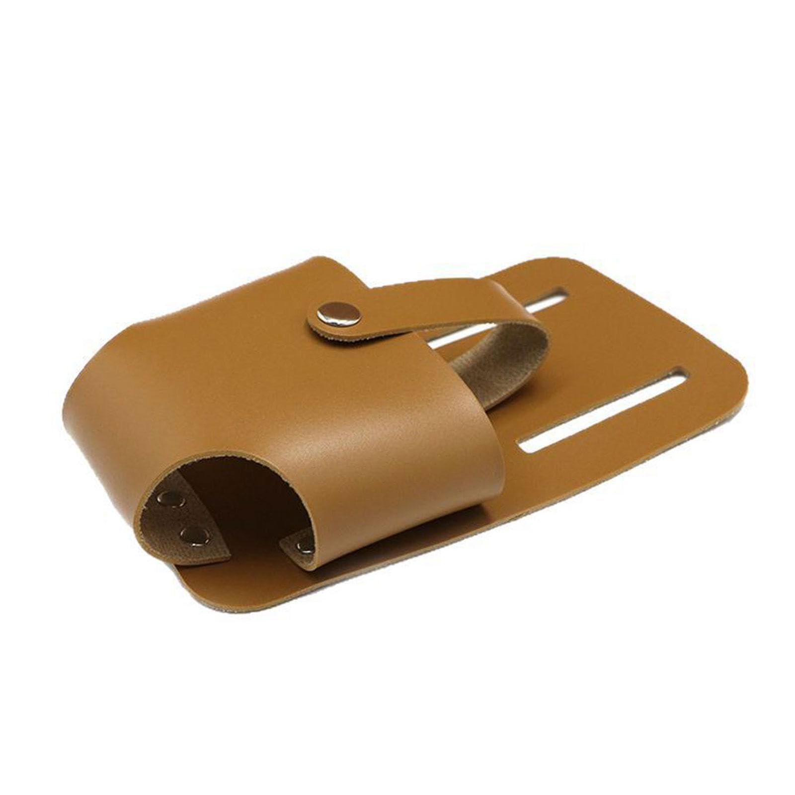Tape Measure Holder for Belt Stylish Measuring Tape Belt Clip for Carpenters Light Brown-image-2