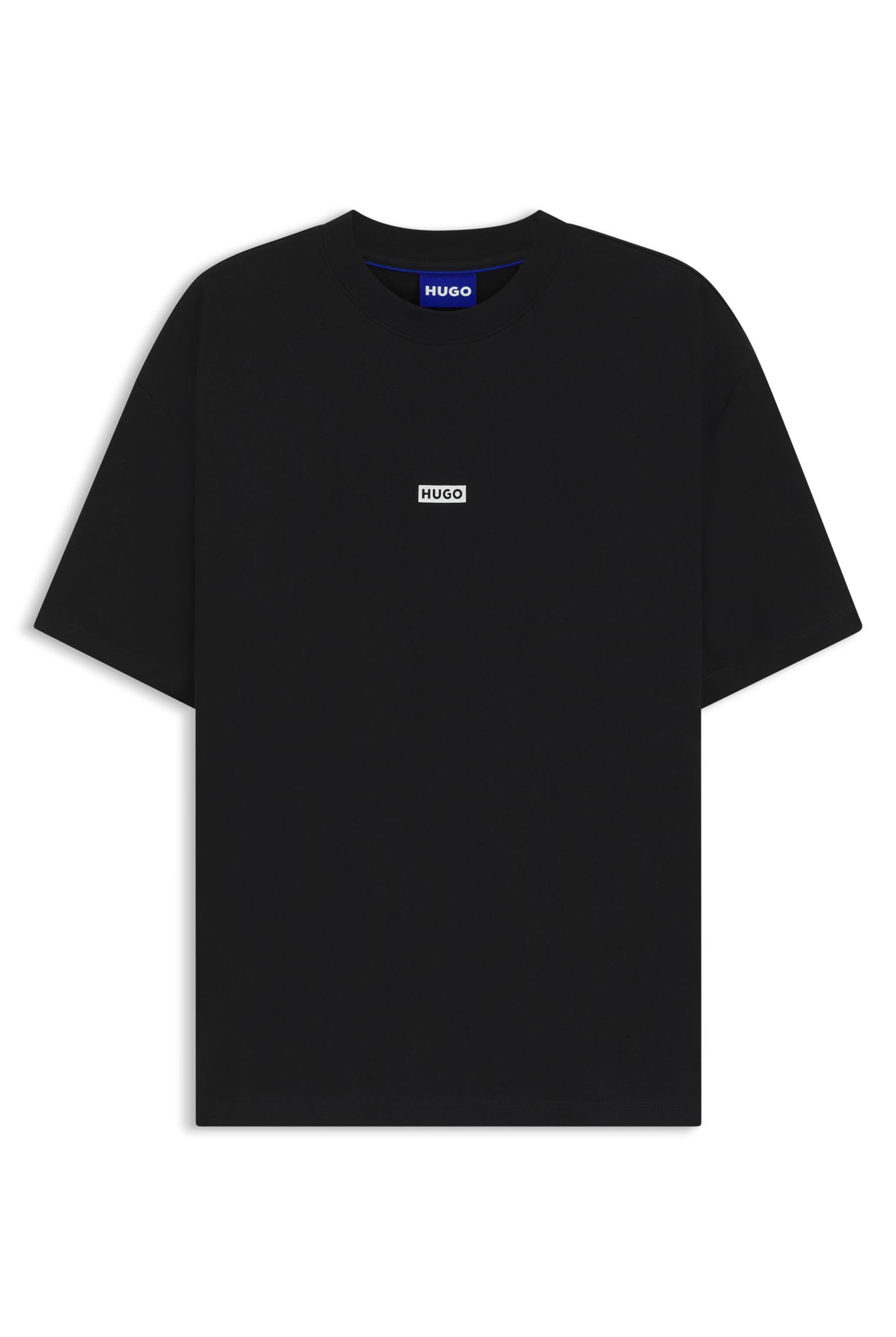 Hugo Men's 005Black Nalono Logo-Print T-Shirt In Cotton Jersey
