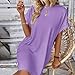 Womens Summer Dress Casual Short Sleeve Crewneck Loose Fit Mini Dresses with Pockets Solid Color Fashion Clothing S-2XL