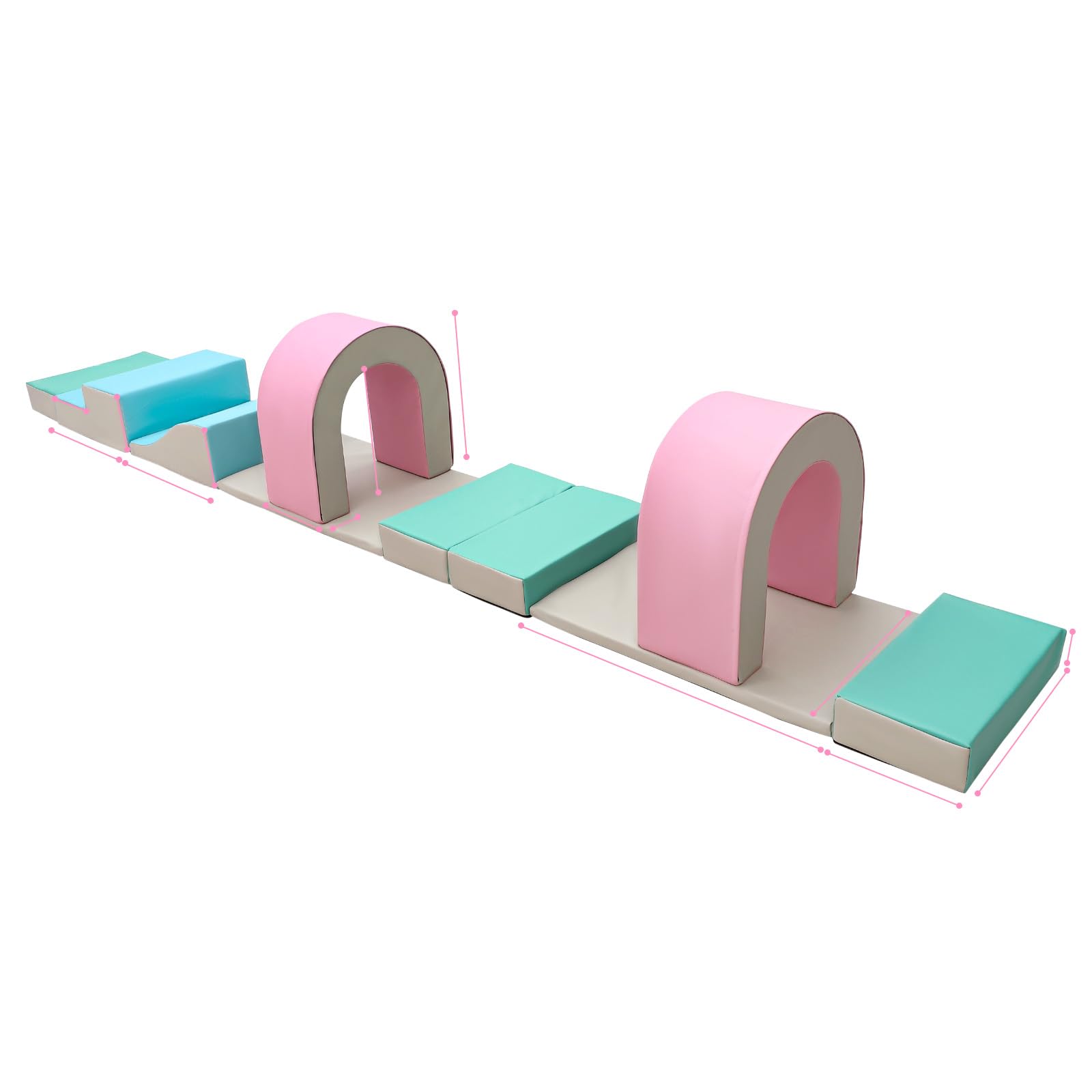 Sicheres 10-teiliges Kletter- und Spielset für Kleinkinder – Weiche PU-Schaumstoff-Kletterblöcke – Fördert Motorik & aktives Spielen – Indoor-Spielplatz für Babys von 1-3 Jahren – Farbe: