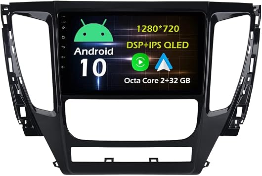 9 Android 10 in Dash Car Stereo Radio Fit for Mitsubishi Pajero Sport 2016 17 18 GPS Navigation Head Unit Carplay Android Auto DSP 4G WIFI Bluetooth