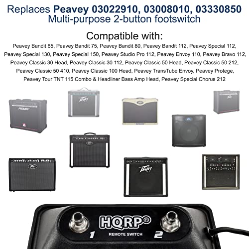 image for HQRP Multi-purpose 2-Button Guitar Amp Footswitch compatible with Peav