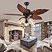 Akronfire Tropical Deckenventilator, 132 cm, Fernbedienung mit 5 langlebigen und wendbaren Flügeln tropisch 52 inches schwarz