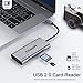 USB C Hub, QGeeM USB 4k to HDMI Adapter, 7 in 1 USB-C Dongle with 100W PD,USB 3.0, Card Reader, Compatible for MacBook iPhone 15/17 Ipad Pro max,Chromebook Laptop USB Type C Dock-Classic Grey