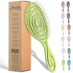 Ninabella Detangle Hair Brush for Women & Men - Does not Pull - Straightening Brushes for Straight & Curly Hair - Unique Spiral Detangling Hairbrush - Lime Green