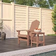 Garden Chair Brown High Density Polyethylene, Steel Standard Outdoor Seating Deck Seating for Patio Porch