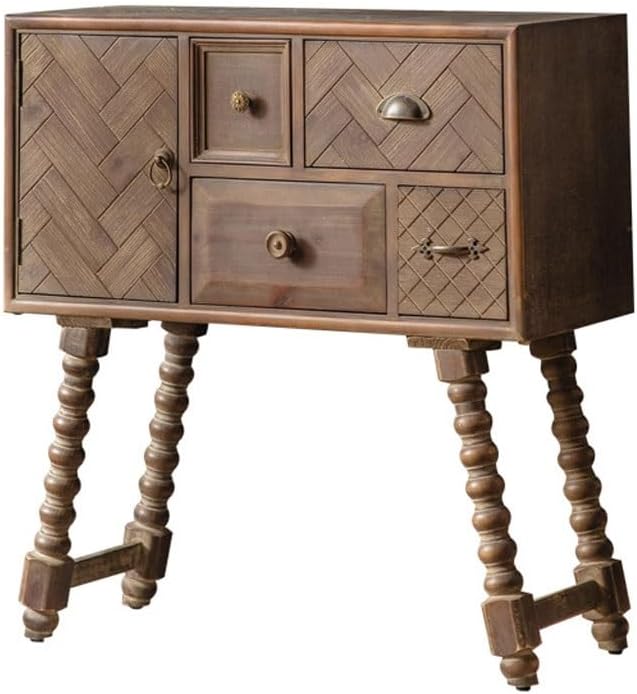 Cabinet for Dishes Retro Solid Wood Chest of Drawers Living Room Bedroom Multifunctional Sideboard Old Carved Entrance Cabinet