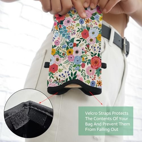 Image of Cell Phone Sleeve Pouch Case Bag with Crossbody Strap Neck Lanyard for Women Girls, Colorful Flower Floral Cell Phone Crossbody Bag 7.1x3.9 Inch