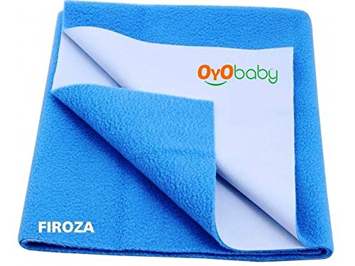 Premium Hypoallergenic Quick Dry Waterproof Reusable Mat/Underpad/Absorbent Sheets/Mattress Protector/Crib Sheets (Size: 140cm x 100cm) (569) Firoza, Large by OYO Baby