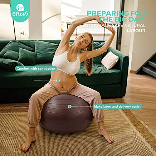 ENOVI Care+ Birthing Ball, Yoga Ball for Pregnancy, Exercise Ball Specially Designed for Mothers-to-Be (XL (68-75cm), Starry Violet) - Thumbnail 4