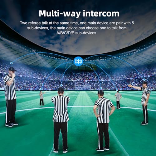 Novamente V6C Professional Football Referee Bluetooth Intercom, 2-Way Wireless Bluetooth Headset with Running Armband for Soccer Hockey Rugby Sports (2 Pack) - image 6