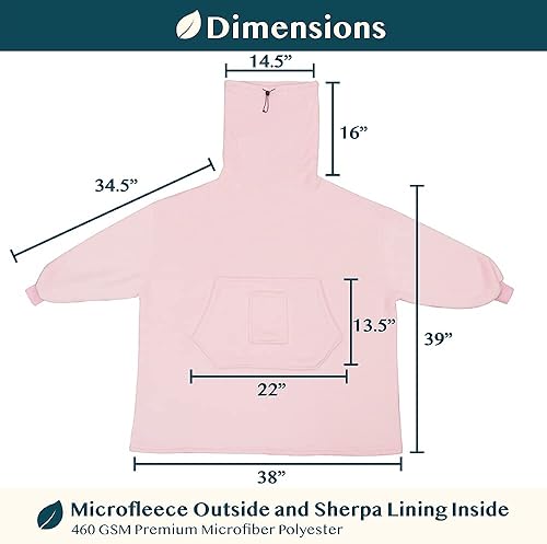 Miniatura 4 de PAVILIA Manta Sherpa con capucha para mujeres y hombres, sudadera con capucha de gran tamaño, manta con capucha para calentar el cuello, forro polar