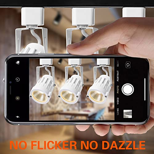 Eleglo 12W Dimmable Led Track Lights Head,Adjustable Track Lighting Head Compatible With H Type Rail,Cri 90+ 4000K Daylight,Linear Track Light For Accent Retail Artwork,Task,Kitchen-6 Pack (White) #TOP3