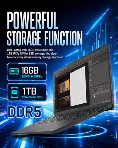 Image of Dell 15 Touchscreen Laptop, 16GB DDR5 4400 MT /s, 1TB SSD, Intel i5-1334U