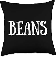 Vista 1 de Baked Beans Text Designs Beans Throw Pillow (18.0 x 18.0 in), multicolor