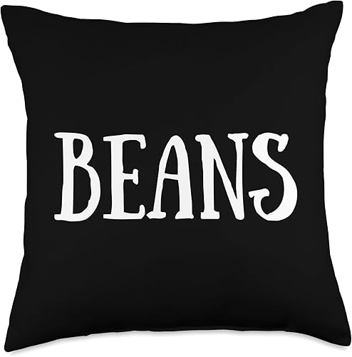 Baked Beans Text Designs Beans Throw Pillow (18.0 x 18.0 in), multicolor