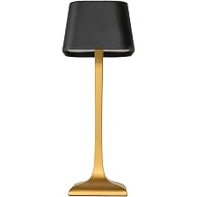 AMERELLE Bel Air Cordless Dimmable Rechargeable Table Lamp with Touch Controls, Outdoor Rated, Insect Mask, Gold and Black, 10 Inches