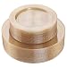 102 Pieces Gold Glitter Plastic Plates, Premium Disposable Plates, Clear Plates Includes: 51 Dinner Plates 10.25 Inch and 51 Salad/Dessert Plates 7.5 Inch