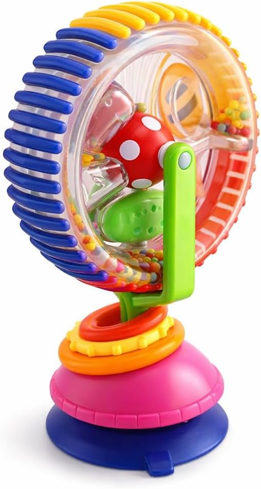 Keenso Three Color Rotating Wheel Model, Baby Stroller Toy Strengthen Fine Motor Skills for Infant