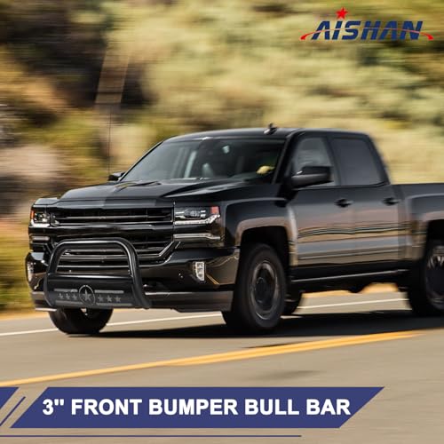 Image of Bull Bar 3 inch Front Bumper Brush Grille Guard for Chevy Silverado 1500 Truck