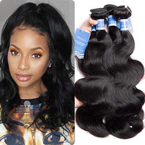 VIPbeauty Virgin Hair Bundle Deals 3 Bundles Body Wave Bundles 10A Unprocessed Virgin Thick Bundles of Brazilian Hair Body Wave Hair Extensions (18 20 22)