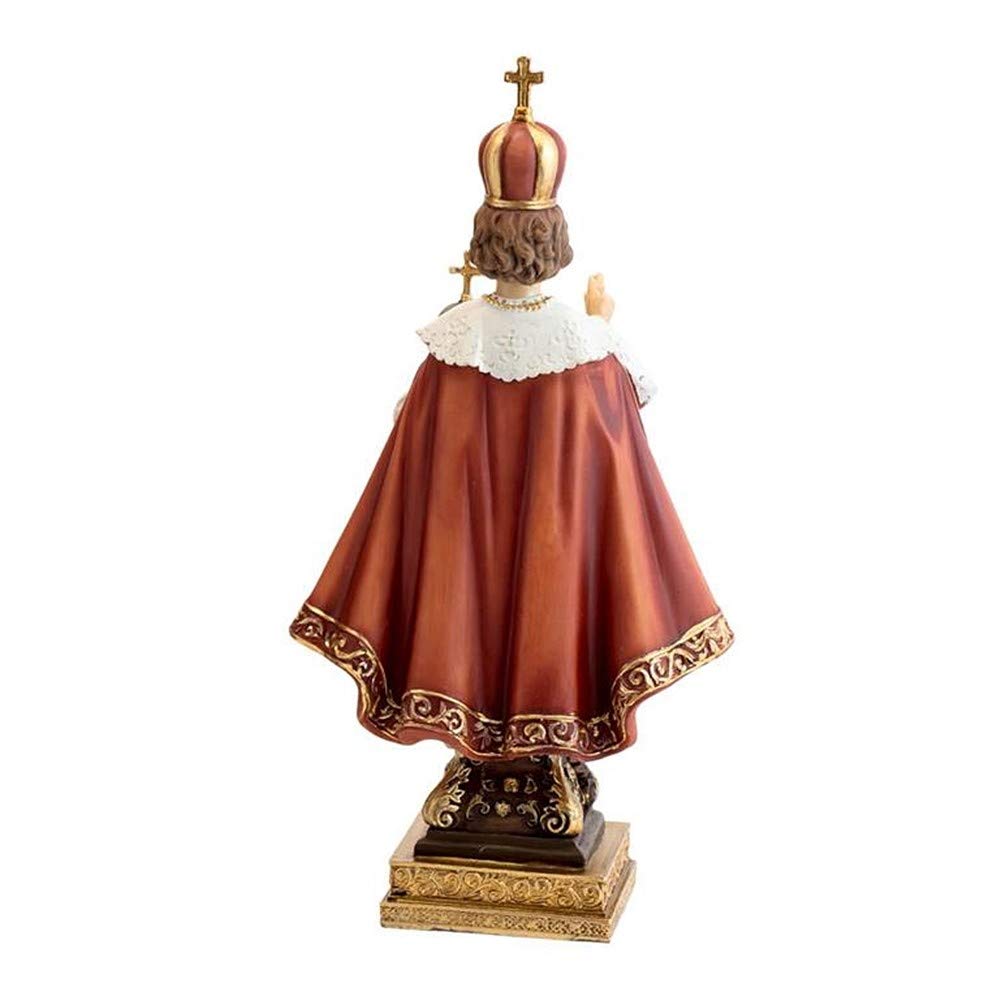 Figura Niño Jesús De Praga Adorno 22Cm. Resina Peana Decoración