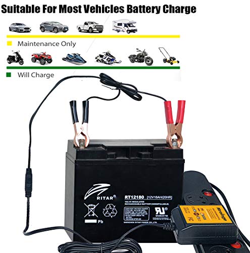 Mroinge MBC022 12V 2A Lead Acid & Lithium(Lifepo4) Automatic Trickle Battery Charger Smart Battery Maintainer thumb #4